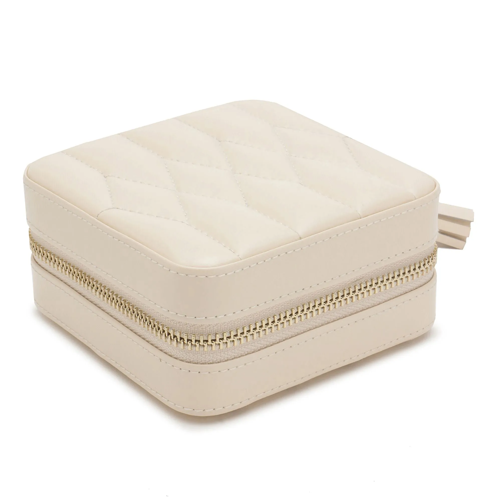 Wolf Caroline Jewelry Zip Travel Case - Ivory