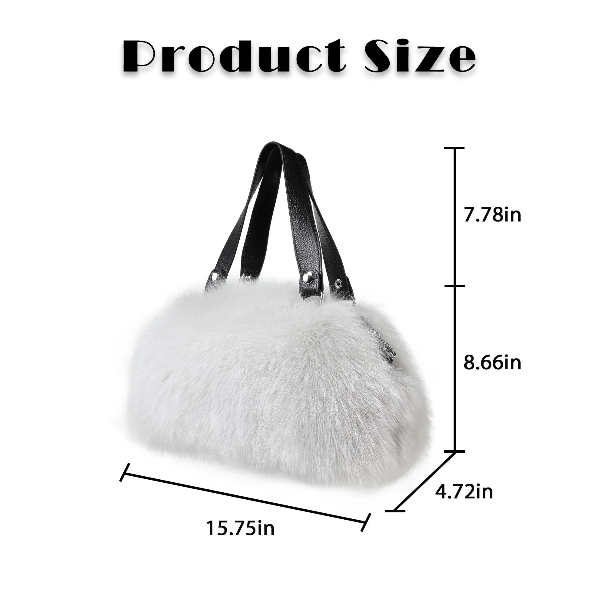 Women's Winter Fur Fox Handbag Leather Ladies Shoulder Bag FS19808